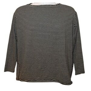 Lululemon Back In Action Striped Athletic Top Womens 1X/2X  Long Sleeve Boatneck